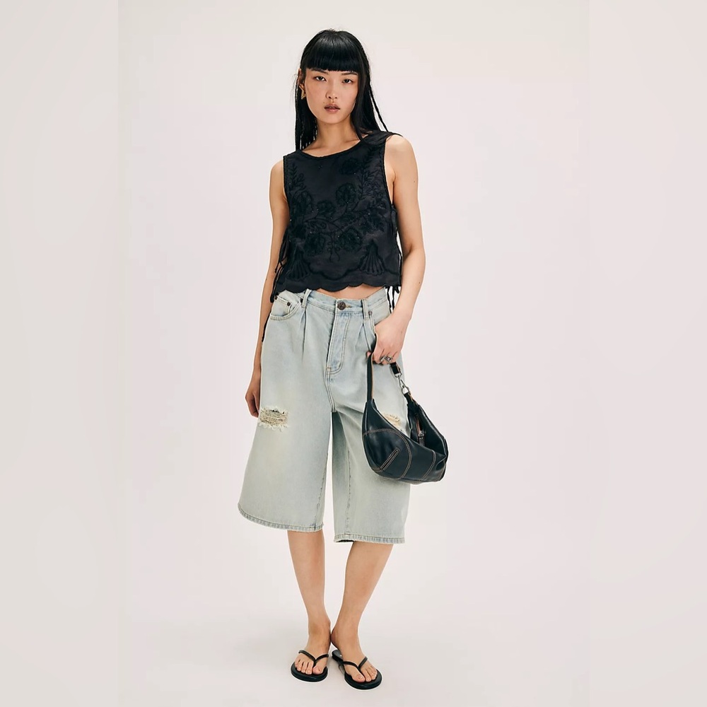 Free People Black Sleeveless Top